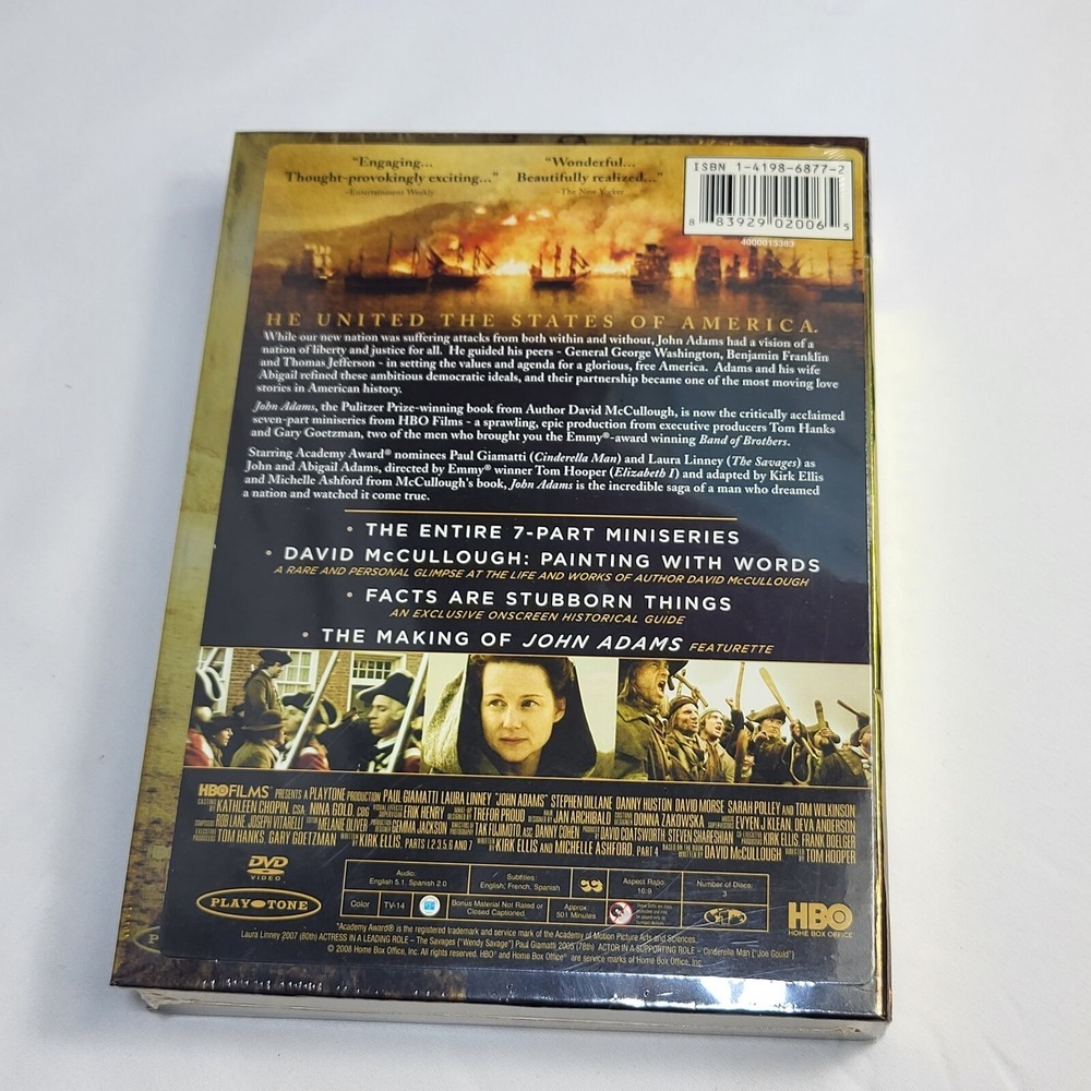 John Adams Paul Giamatti HBO Miniseries 3 Disc DVD Widescreen NEW Sealed - Picture 2 of 7